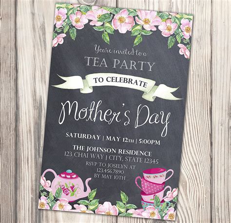 Mothers Day Tea Party Invitation Mommy And Me Invite