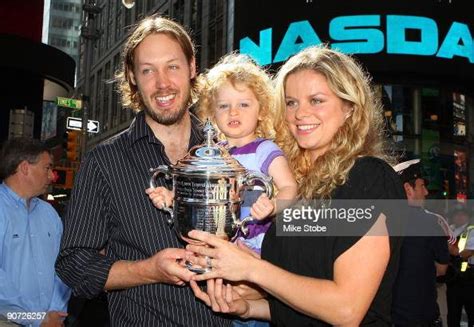 Us Open Champion Kim Clijsters Poses With Her Husband Brian Lynch And
