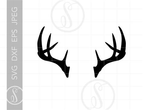 Download Deer Antlers SVG Deer Antlers Silhouette Clipart Download | Etsy