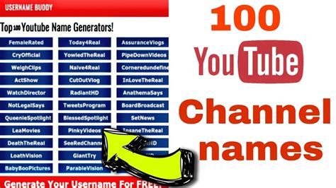 Well, a lot things go into a name and it's meaning. Best youtube channel names || youtube channel names ...