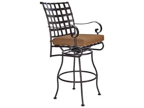 Ow Lee Classico Wide Arms Wrought Iron Swivel Bar Stool Ow953sbsw