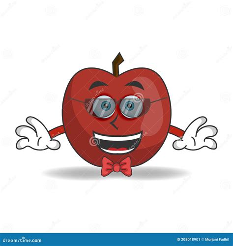 The Apple Mascot Character Becomes A Businessman Vector Illustration