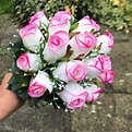 A bridal bouquet of pink edged roses – AbigailRose
