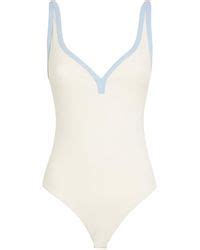 Lisa Marie Fernandez Synthetic Amber Maillot Contrast Trim Swimsuit In