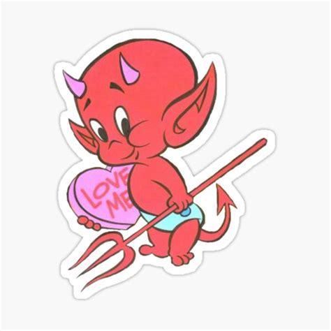 The Little Devil Hot Stuff Sticker For Sale By Rubyyyrose Redbubble