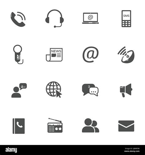 Media Communication Vector Icons Set Stock Vector Image And Art Alamy