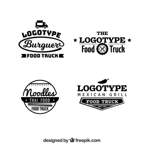 A food logo creator that's fast — but doesn't cut corners. Professional food truck logos with modern style Vector ...
