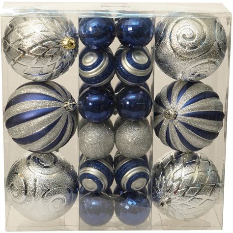 Holiday Time Christmas Ornaments Traditional Shatterproof Set Of 30