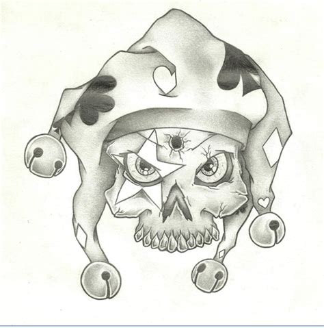 Skull Clown Tattoo Picture Badass Drawings Sketches Drawings