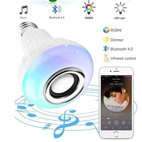 Smart E27 Rgb Bluetooth Speaker Led Bulb Light 12w Music Playing