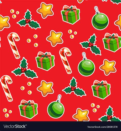 Christmas Wrapping Paper With Seamless Pattern Vector Image
