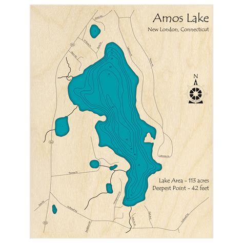 Amos Lake 3d Custom Wood Map Lake Art Llc