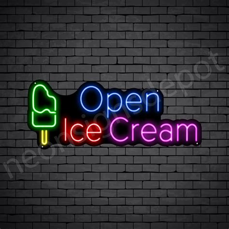 Open Ice Cream V Neon Sign Neon Signs Depot