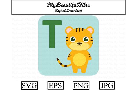 Tiger Alphabet Clipart Illustration Graphic By MyBeautifulFiles