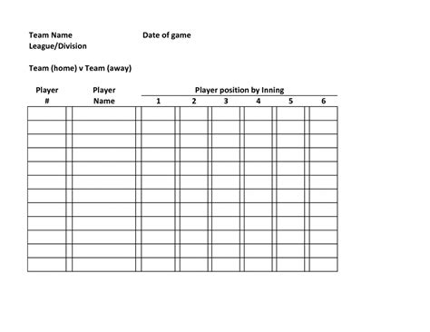 Manage rotating positions per inning. Printable Baseball Lineup Cards Excel | Printable Card Free