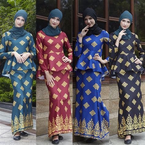 Traditional Muslim Dress Abaya Suit Islamic Clothing For Women Malaysia