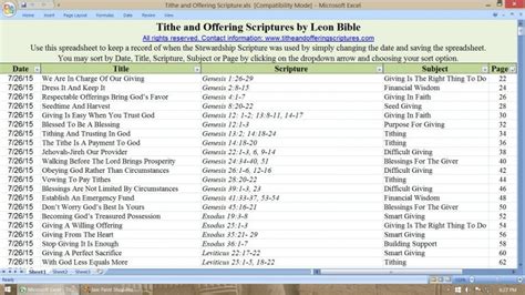 Church Tithing Excel Template Charlotte Clergy Coalition