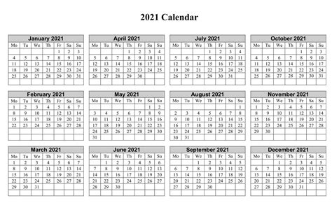 2021 12 Month Printable Blank Calendar In 2021 Printable Calendar