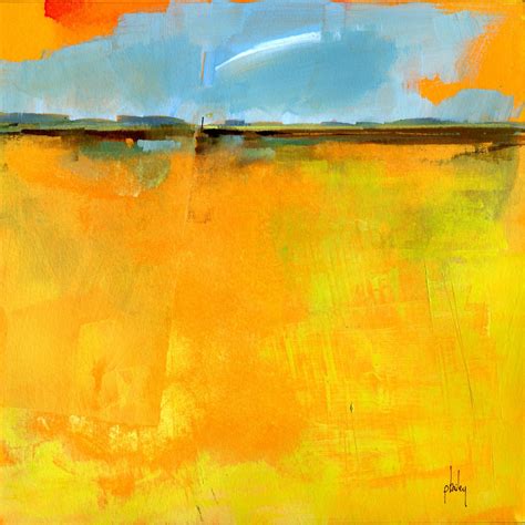 Semi Abstract Landscape Original Painting Cirrus Over Lazy