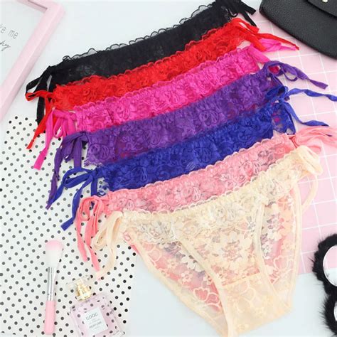 Sexy Women Underwear Lady Lace Briefs Sexy Panties Ultra Thin Lace Low Waist Thong G String