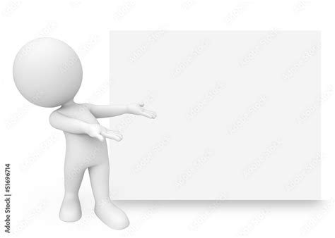 3d White People Pointing Towards Sign Stock Illustration Adobe Stock