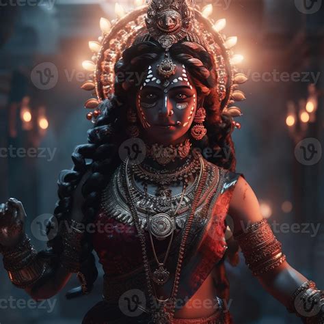 A Beautiful Kali Mata Portrait Famous Hindu Goddess Generative Ai