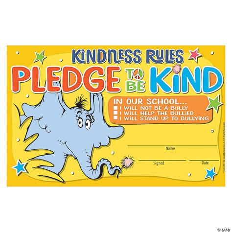 Dr Seuss Horton Hears A Who Kindness Pledge Certificates Fun Express