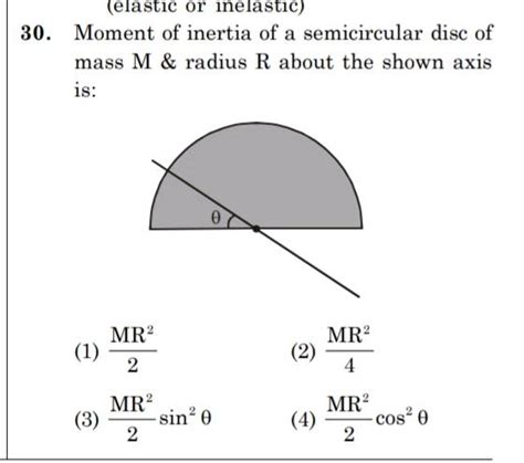 Calculate The Moment Of Inertia Of A Semicircular Disc Of Mass M And Radius R About An Axis