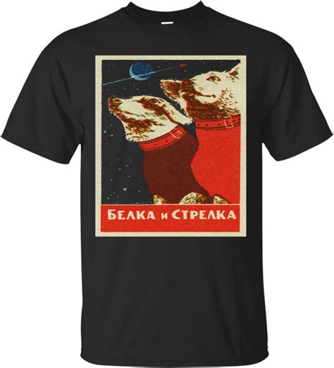 Space Dogs Soviet Program Russian Ussr Laika Apparel T Shirt
