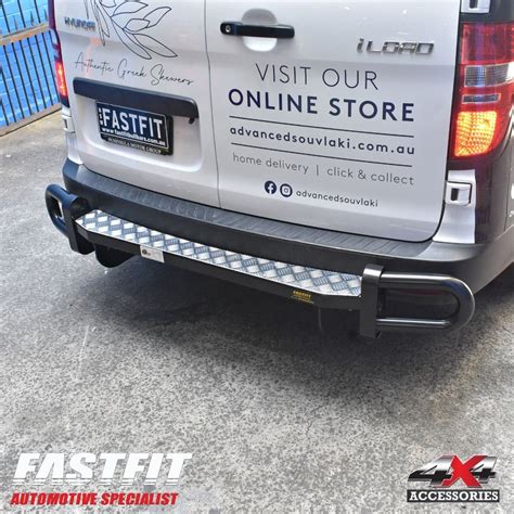 Fastfit Black And Chrome Standard Rear Protection Bar No Tow To Suit Hyundai Iload