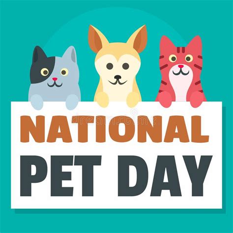 National Pet Day Concept Background Flat Style Illustration Vector Web