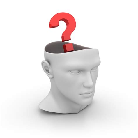 Premium Photo 3d Cartoon Human Head With Question Mark