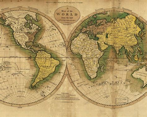 World Map 1920 X 1536 Старая карта Постер с картой мира