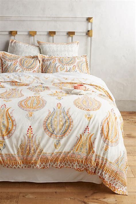 Anthropologie Fortuna Duvet Cover King 2 King And 2 Euro Shams 5 Piece
