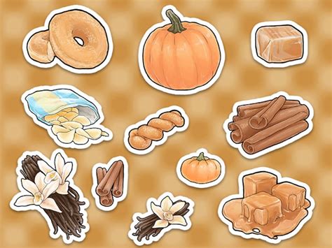 Food Themed Stickers Pieces Waterprooof Glossy Etsy