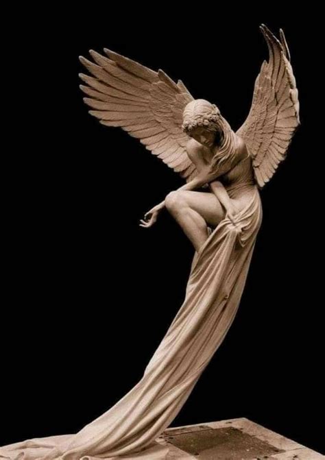 Angel Statue Fantasy Kunst Fantasy Art Statue Ange Angel Art Bronze Sculpture Wood