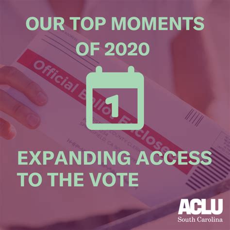 2020 Year In Review Expanding Access To The Vote Aclu Of South Carolina