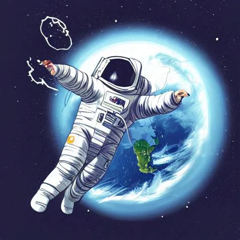 Yan Wei Illustration Of An Astronaut Drifting In Space Stable
