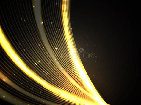 Shiny Golden Light Beams Or Emerging Rays Abstract Background Stock
