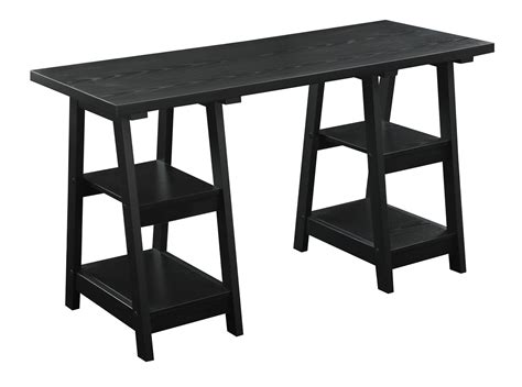 Designs Go Double Trestle Desk BL Black Finish EBay