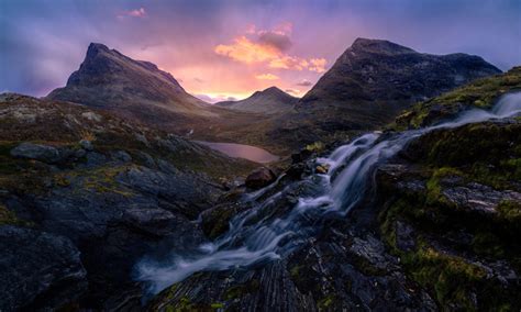 Romsdalen Valley In Norway Sunrise Morning Light Desktop