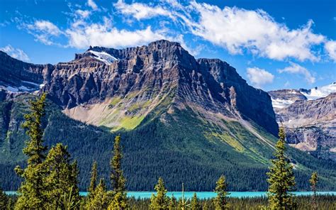 Indir Duvar Kağıdı Banff Ulusal Parkı Hdr Yaz Orman Dağlar Kanada