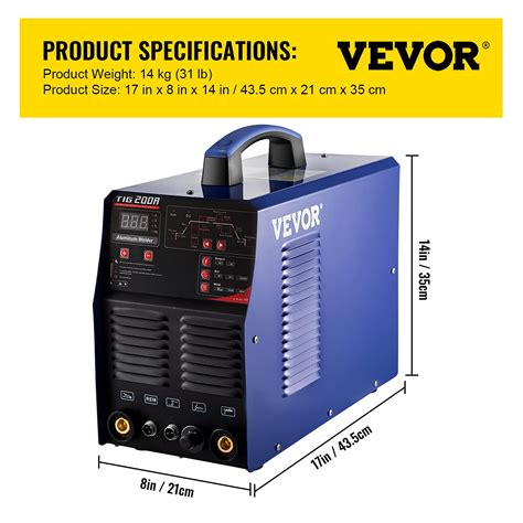 Buy Vevor Tig Welder Ac Dc In Tig Mma Arc Welding Machine With