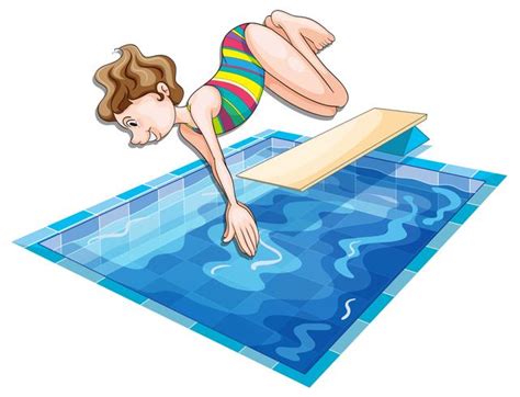 Woman Jumping In The Pool 526447 Vector Art At Vecteezy
