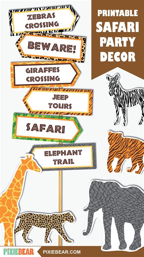 Safari Signs Printable Safari Birthday Cutouts Safari Party Signs And