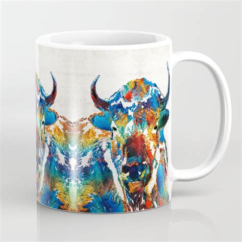 Colorful Buffalo Art Sacred By Sharon Cummings Coffee Mug By Sharon