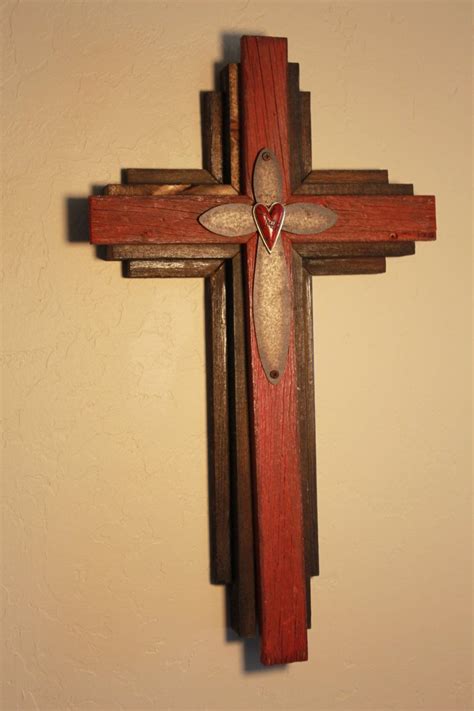 Cross 68 Free Shipping Wall Cross With Hints Of Red And A Etsy In