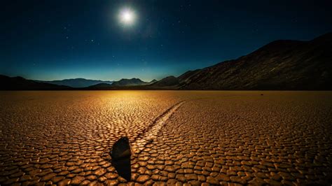 Nature Landscape Night Moon Moonlight Mountain Death Valley California