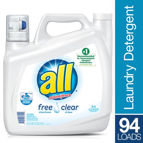 All Liquid Laundry Detergent Free Clear For Sensitive Skin 141 Oz