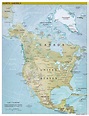 Large Scale Political Map Of North America With Relief And Capitals ...
